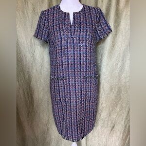 Ann Taylor Multicolor Tweed Midi Dress